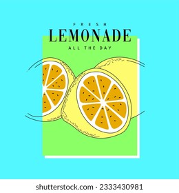 Fresh lemonade all the day typography slogan for t shirt printing, tee graphic design.  