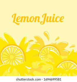 Fresh Lemonade Banner With Lemon, Splash, Fruit Slice