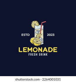 Fresh lemonade drink logo illustration vector template