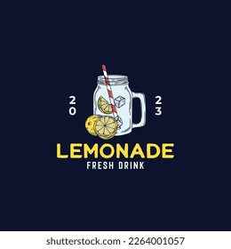 Fresh lemonade drink logo illustration vector template