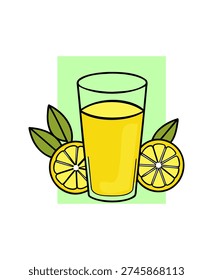 Свежее лимонадное стекло с кубиками льда, мятой и лимонными ломтиками Векторная иллюстрация