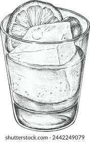 fresh lemonade ice cocktail illustration 