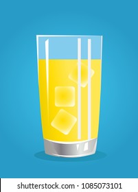 Fresh lemonade with ice vector illustrations