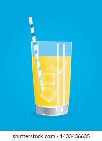 Fresh lemonade with ice vector illustrations