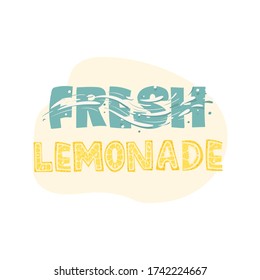 Fresh lemonade - lettering logo design. Vector illustration.