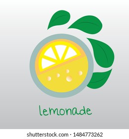 fresh lemonade on the white background