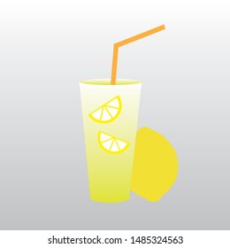 fresh lemonade on the white background