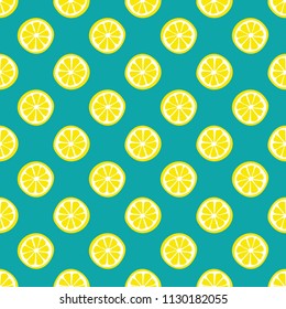 Fresh lemons background.  Colorful wallpaper vector. Seamless pattern with citrus fruits collection. Decorative illustration, good for printing