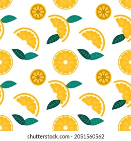 Fresh lemons background. Colorful wallpaper vector. Seamless pattern