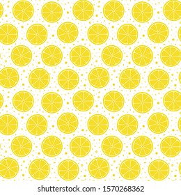 Fresh lemons background, hand drawn, on a white background . Doodle wallpaper. Colorful seamless pattern with fresh fruits collection. Decorative illustration, good for printing 