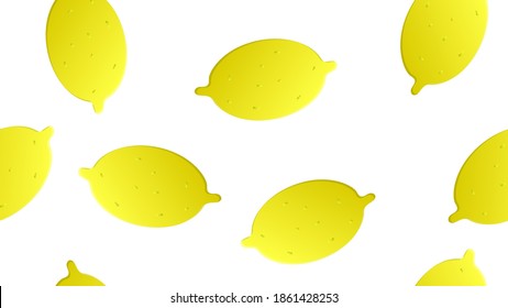 Fresh lemons background. Hand drawn overlapping backdrop. Colorful wallpaper vector. Seamless pattern with citrus fruits collection. Decorative illustration, good for printing.
