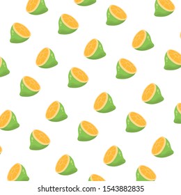 fresh lemons citrus fruits halfs pattern vector illustration design