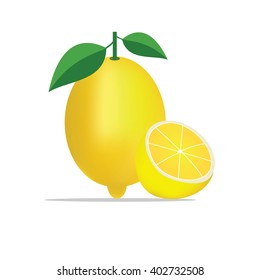 Fresh lemons, collection of vector illustration