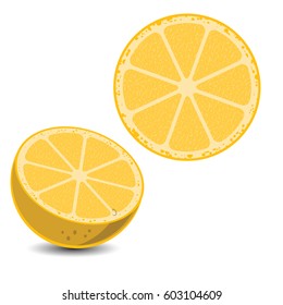 Fresh lemons, collection of vector illustration