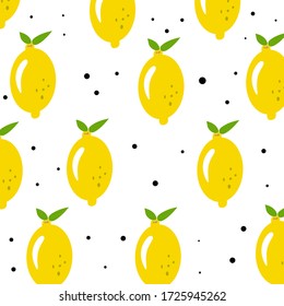 	
Fresh lemons colorful pattern illustration, summer fruit vector