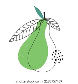 Fresh lemons print. Hand drawn line lemon illustration. Minimalism lemon. Poster with citrus fruits.