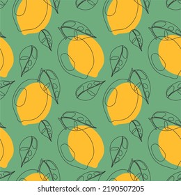 Fresh Lemons Print Hand Drawn Line Stock Vector Royalty Free