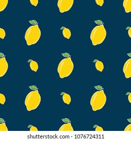 Fresh Lemons seamless pattern vector illustration. Summer design