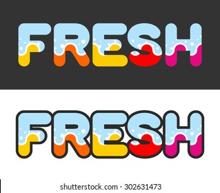 Fresh. Letters for logo and emblem. Vector illustration
