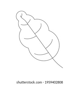 Fresh lettuce leaf, black and white icon. Vector Illustration. EPS10