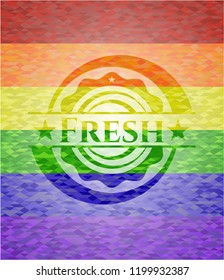 Fresh lgbt colors emblem 