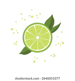 Fruta de lima fresca sobre fundo branco
