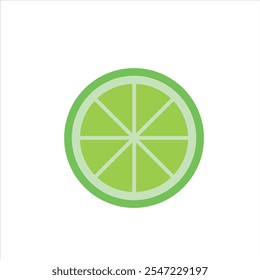 Fresh lime fruit slice vector illustration icon