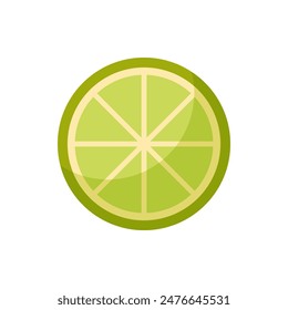 Fresh lime fruit slice. Vitamin C. Ripe juicy piece of citrus

