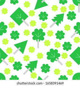 Fresh Lime Green Trees Pattern