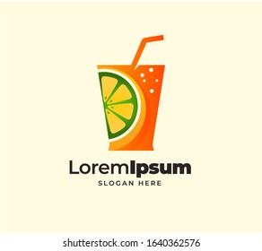 fresh lime orange juice logo template