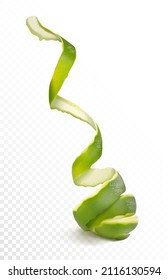 Fresh lime peel. Vector illustration on a transparent background.