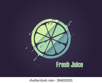 Fresh lime with splash eps10 vector illustration