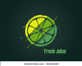 Fresh lime with splash eps10 vector illustration