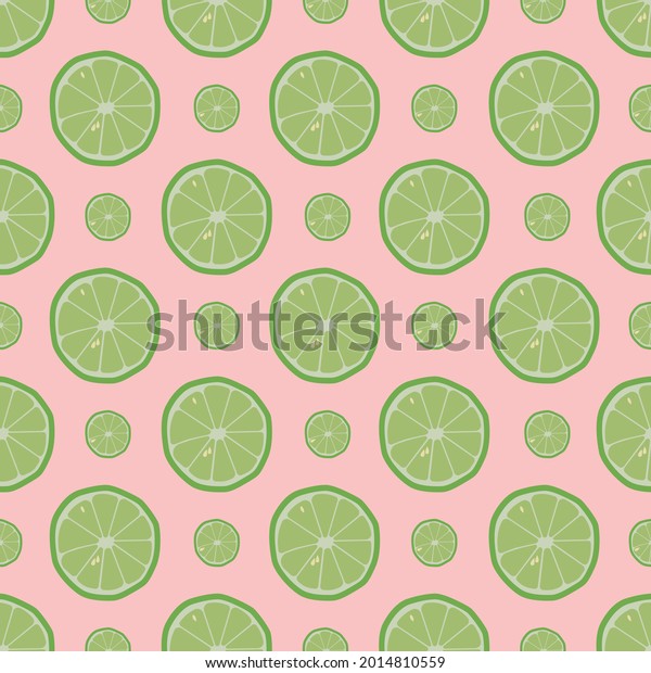 Fresh Limes Background Hand Drawn Overlapping Stock Vector (Royalty ...