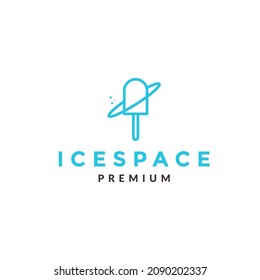 fresh line ice cream with space logo symbol icon vector graphic design illustration idea creative