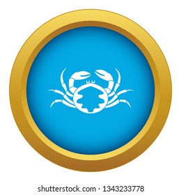 Fresh live crab icon blue vector isolated on white background for any design