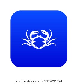 Fresh live crab icon digital blue for any design isolated on white vector illustration