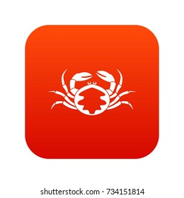 Fresh live crab icon digital red for any design isolated on white vector illustration