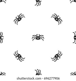 Fresh live crab pattern repeat seamless in black color for any design. Vector geometric illustration
