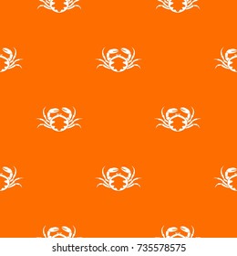 Fresh live crab pattern repeat seamless in orange color for any design. Vector geometric illustration