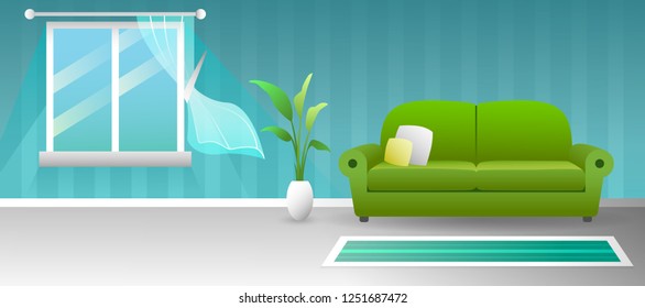 fresh living room interior vector design