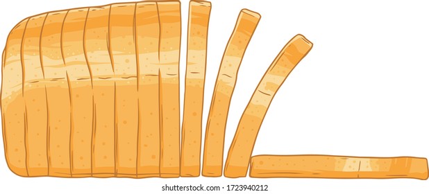Fresh loaf of bread sliced, vector illustration isolated on white background