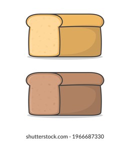 Fresh Loaf Of Bread Vector Icon Illustration. Bread Food Flat Icon