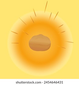Una hogaza fresca de pan blanco que brilla como el sol
