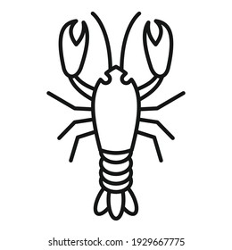 Fresh lobster icon. Outline fresh lobster vector icon for web design isolated on white background