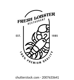 Fresh Lobster seafood restaurant vintage logo design