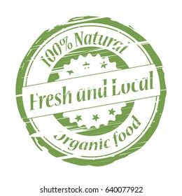 Fresh and Local grunge stamp - vector