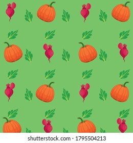 fresh local vegetables in green background vector illustration design