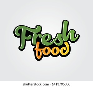Fresh Logo.  of green leaf ecology. vector collection of bright and shine stickers.  nature element icon. food design. logo for restaurant, cafe menu, farm and shop 