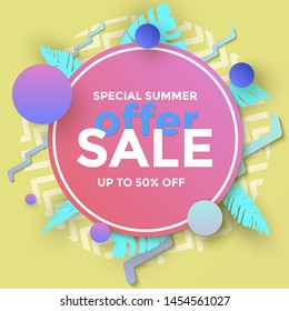 Fresh logo illustration Summer sale 